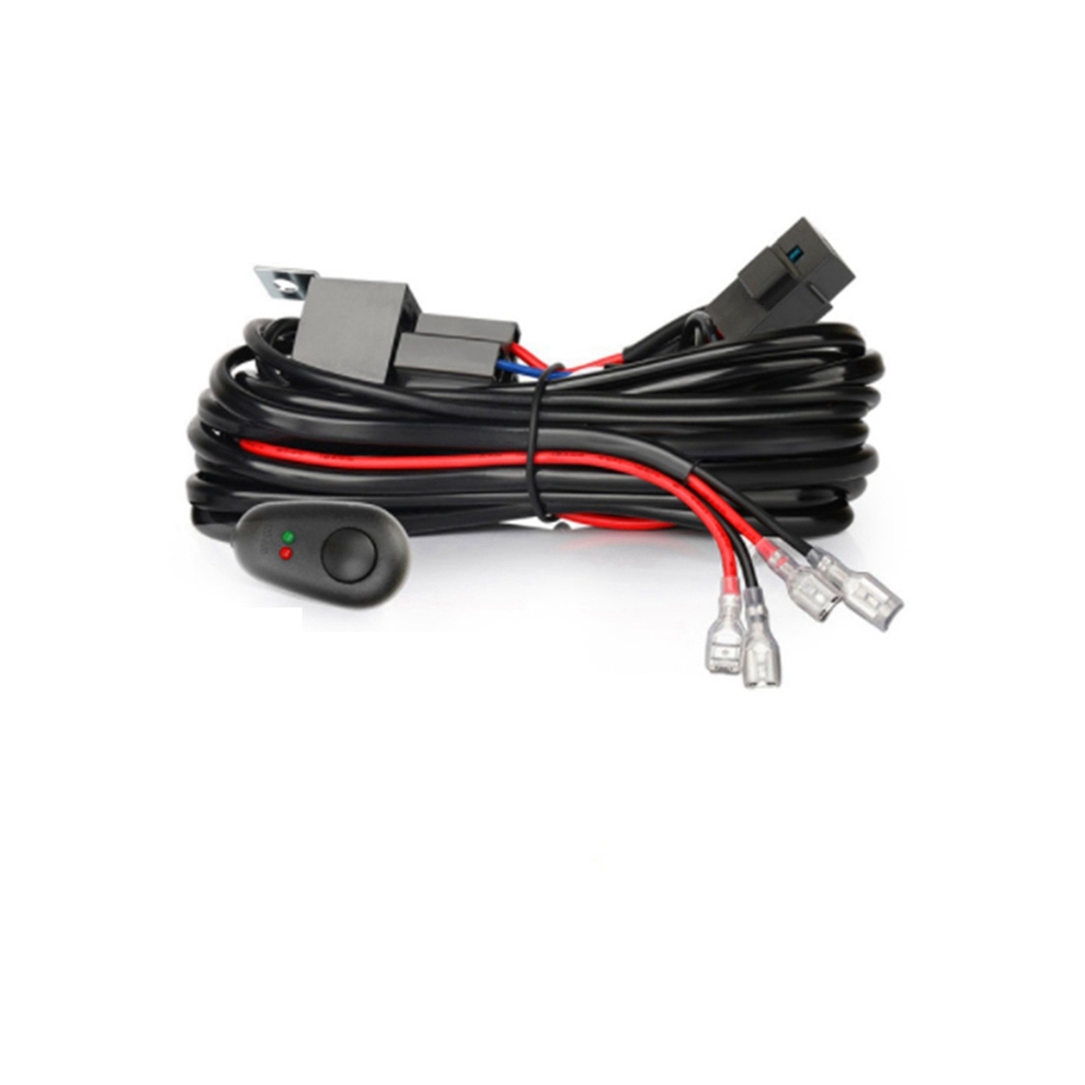 Wiring Harness Kit For 2 Fuse On-Off Switch 12V 40A Relay 180 W/ Light 4852461773315