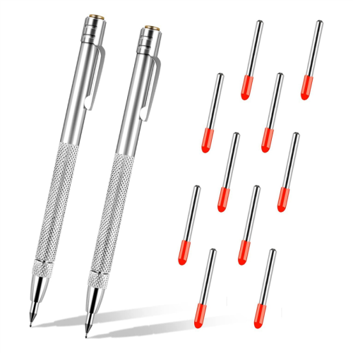 2 Packs Tungsten Carbide Scriber with Magnet, Extra 10 Replacement Mar 1