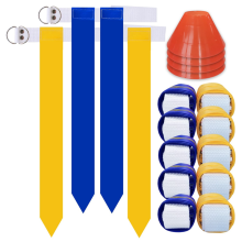Flag Football Set, 10 Spielergürtel und Flaggen-Set, komplett für drinnen und draußen