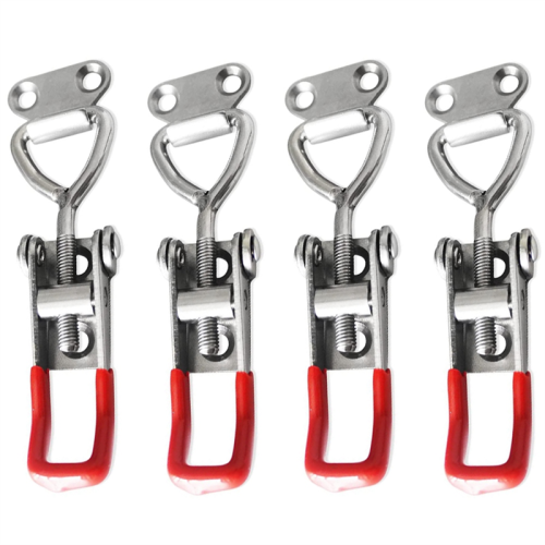 4PCS Stainless Steel Locks with Adjustable Buckles, Horizontal Clamp, 1