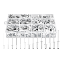 Zestaw 600 sztuk nitów, 14 rozmiarów, aluminium 3/32 cala, 1/8 cala, 5/32i