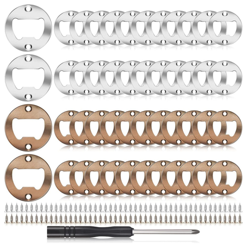 40Sets Bier Flasche Opener Einsätze Kits Runde DIY Hardware Kit mit Scr 1