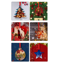 10er-Pack Sublimations-Weihnachtsrohlinge, leere Aluminiumplatten-Ornamente W