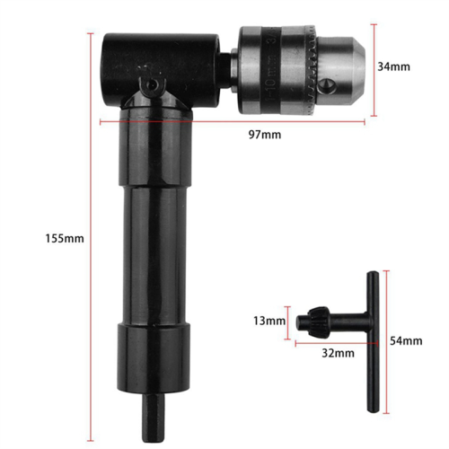 Right-Angle Electric Drill Three-Claw Chuck Corner Device with Key 2
