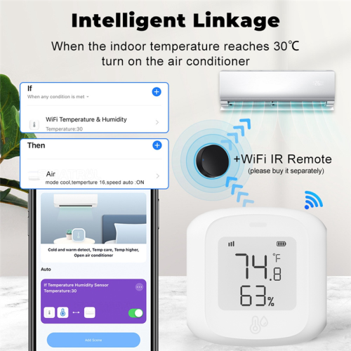 Tuya Smart WiFi Θερμοκρασία Υγρασία Αισθητήρας Εσωτερικού Υγρόμετρου Θερμόμετρο 2