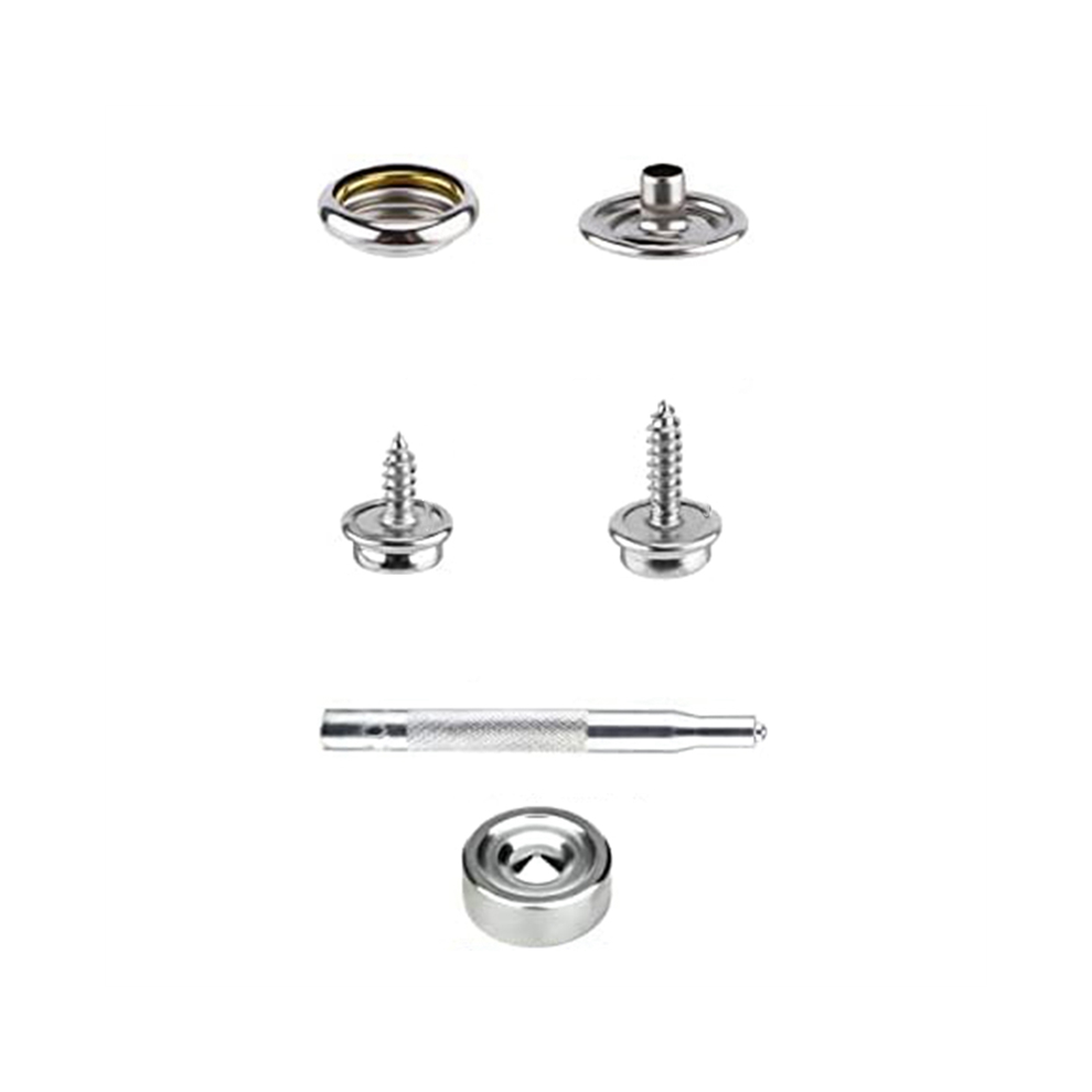 120Pcs Snap Fasteners Kit, Marine Canvas Snaps With 2Pcs Setting Tool 4852461782126