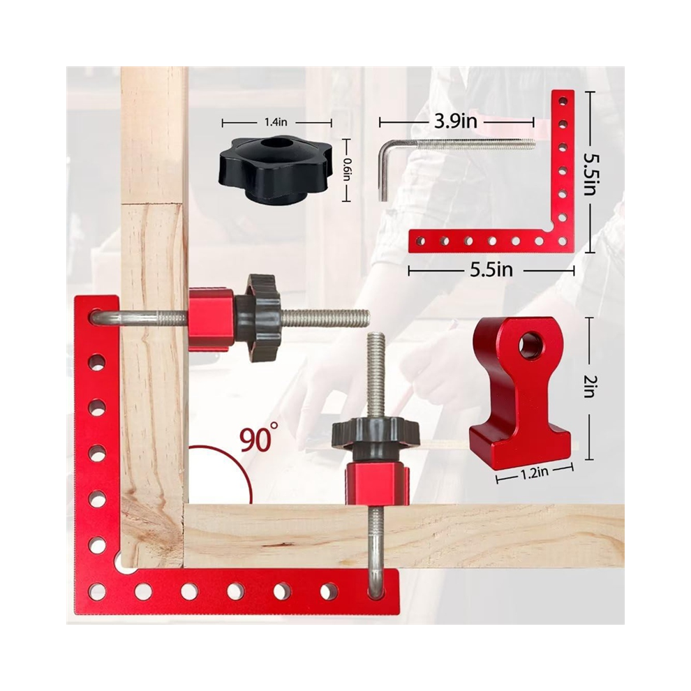 Pince D'Angle Droit 90° En Alliage D'Aluminium - Outil Menuiserie Avec Mâchoires Pivotantes