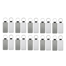 20Pack Sublimation Rohlinge Schlüsselanhänger Glitter PU Leder Wärmeübertragung Ke