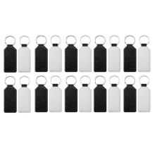20Pack Sublimation Rohlinge Schlüsselanhänger Glitter PU Leder Wärmeübertragung Ke