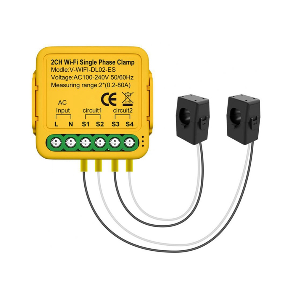 Tuya Bilateral Wifi Energy Meter 80A With Clamp Ct Kwh Power Electrici 4852461786766