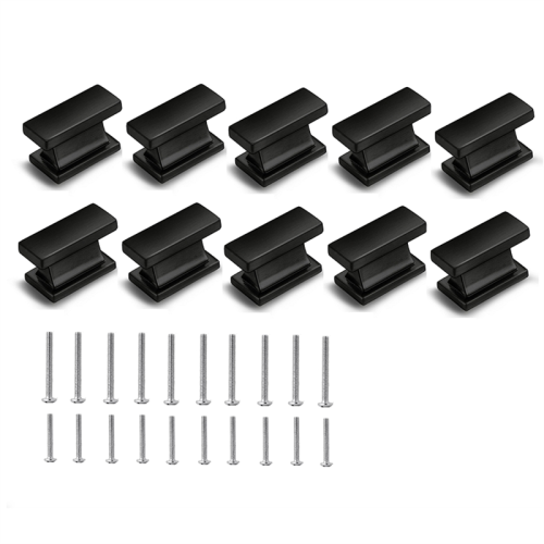 10 Pack Square Black Cabinet Knobs Drawer Dresser Handles for Cupboard 1