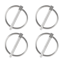 Lynch Pin, 4 peças de diâmetro 4,5 mm, pinos de segurança redondos de aço inoxidável 316 Traile