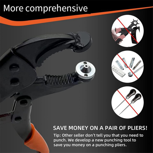 Heavy-Duty Snap Fastener Pliers Adjustable Tool with Three Dies for Le 2