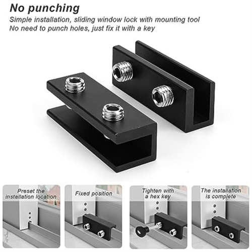 Window Locks,4 PCS Sliding Adjustable Perfect for Vertical and Doors G 2