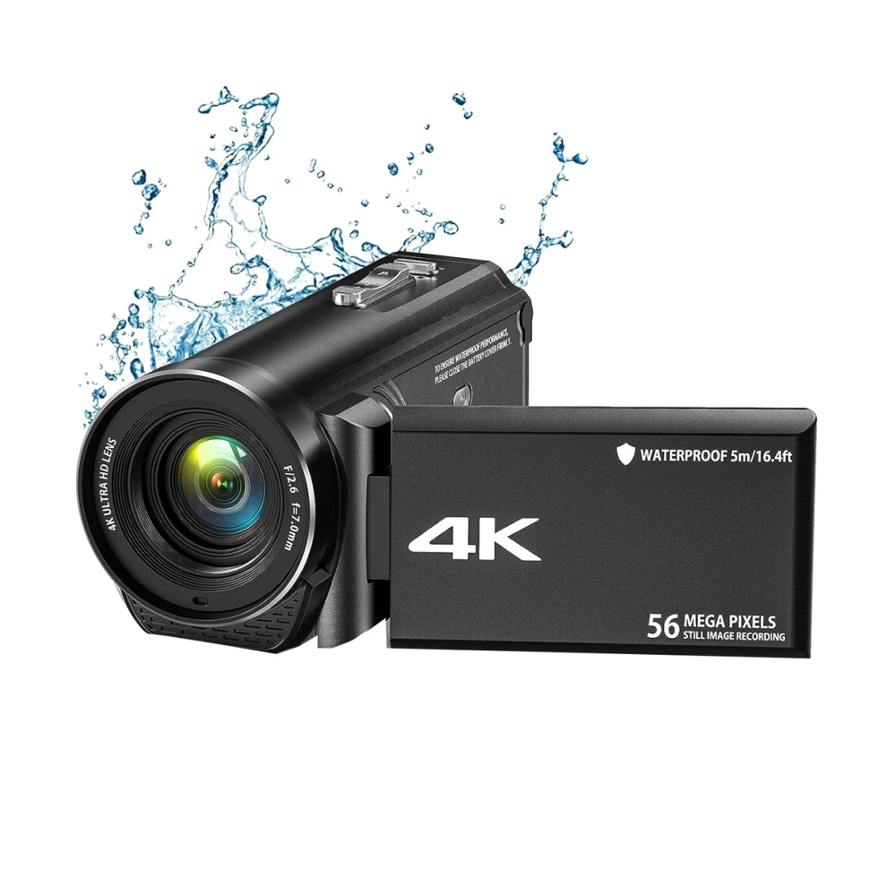 Video Camcorder Camera 4K Ultra Hd 56Mp 30Fps Vlogging Camera, 18X Dig 4852461706719
