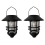 2Pcs Solar Lantern Outdoor Decorative Wall with Hooks Waterproof Metal 1