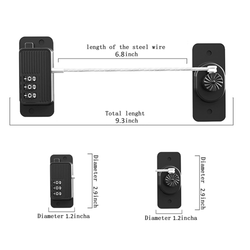 Refrigerator Lock (2 Pack), Heavy Duty Combination Fridge Child Safety 2