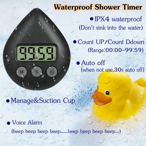 Minuterie de douche silencieuse, sans tictac, à piles, numérique et — free download