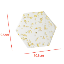 Goldfolie Acryl Untersetzer Set von 6 für Getränke Nordic Stil Tee Coaste