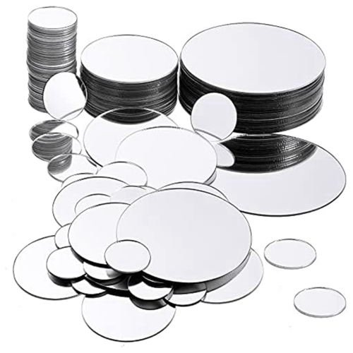 100 stk. mini runde speil små selvklebende hobbyfliser