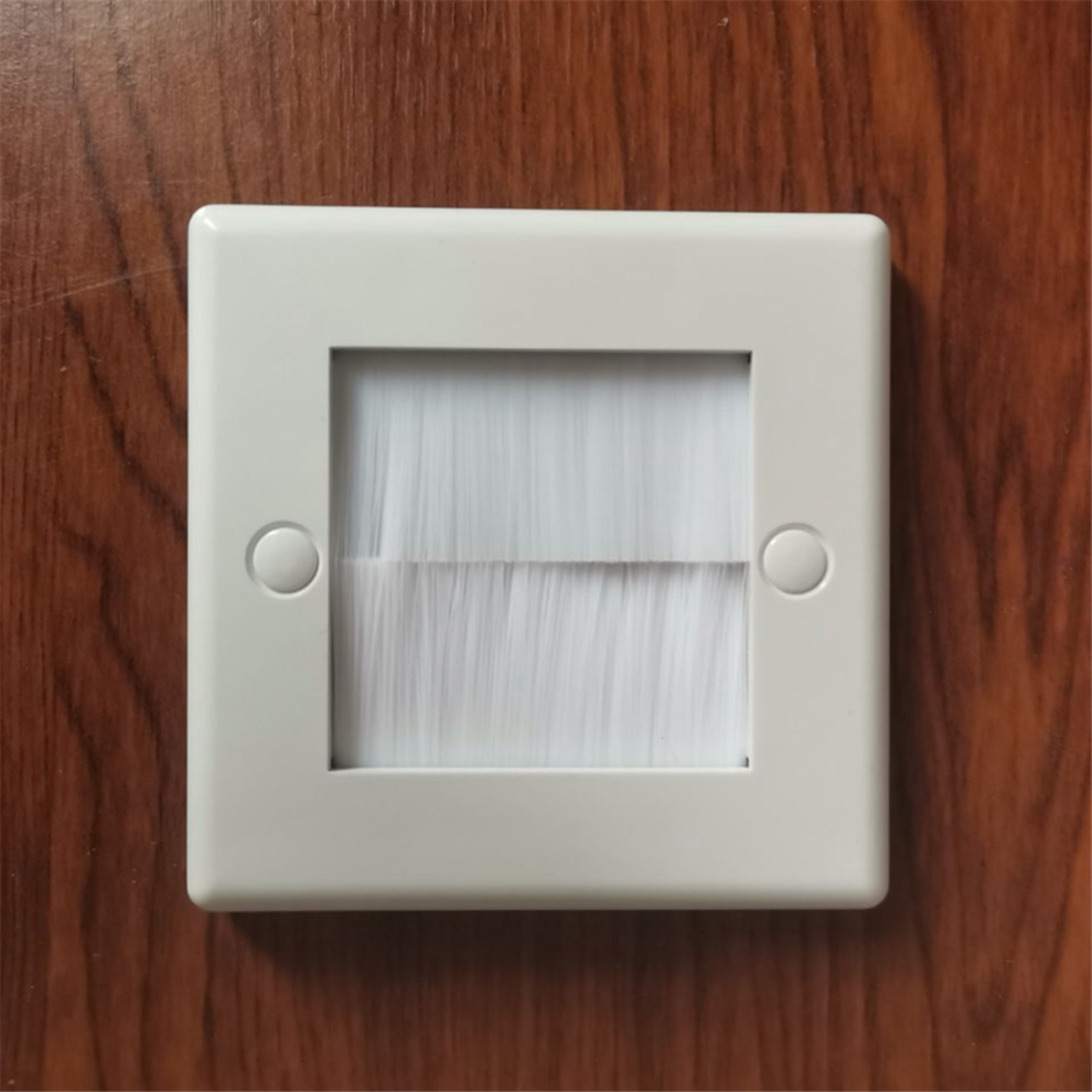 2Pcs Flush Brush Wall Plate Single 1 Gang Outlet Cable Entry Tidy Moun 4852461710891