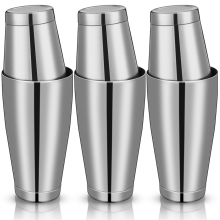 3Sets Cocktail Shaker Professionelle Bar Shaker Boston Set Edelstahl St