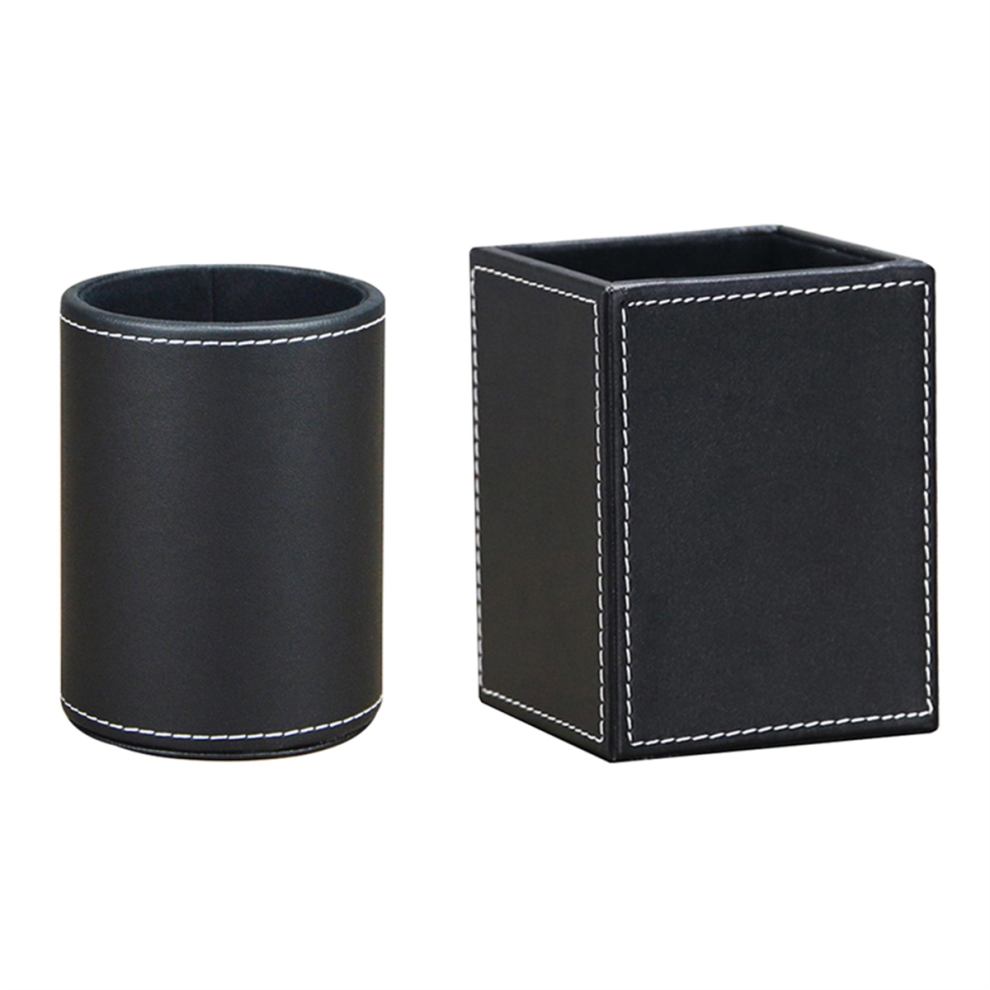 2Pack PU Leather Pens Pencils Holder Cup Desktop Stationery Organizer-image-OPC-PJPY79C-NEW