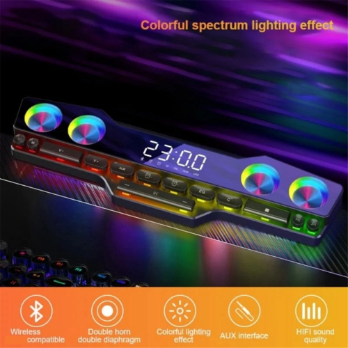 V18 Dazzle Colour-luidsprekers voor thuis, desktopcomputer, gameconsole, groot geluid, LED-lampjes 2