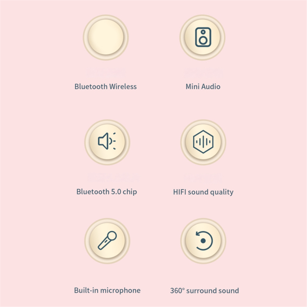 Mini Karaoke Audio Con 2 MicróFonos InaláMbricos Para NiñOs Adultos, PortáTil-image