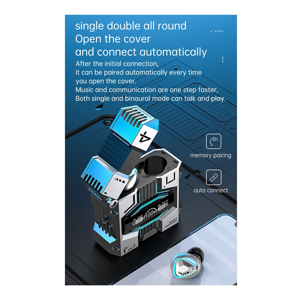 Cuffie Bluetooth Wireless M45 Mecha Gaming Con Display Digitale Touch 5.3-image