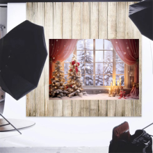 210x150cm Weihnachten Hintergrund Tuch Fenster Kinder Foto Studio Phot