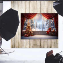 210x150cm Weihnachten Hintergrund Tuch Fenster Kinder Foto Studio Phot