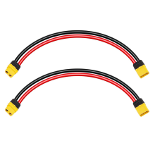 Cabo de extensão XT60 2PCS 12AWG 1FT com conector macho fêmea para