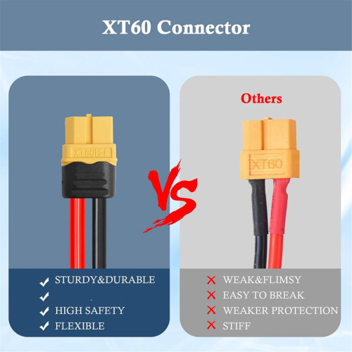2ks prodlužovací kabel XT60 12AWG 1FT na samec/samice pro 2