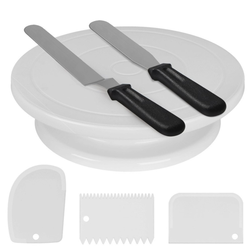 11 Inch Rotating Cake Turntable for Decorating - 6 Piece Kit Includes 1