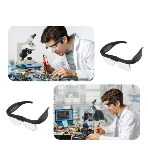 Magnifying Glasses with Light,Lenses Eyeglasses Magnifier for Hobby, C 2