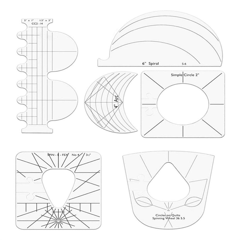6Pcs Patchwork Lineal Quilten Werkzeuge Vorlagen Set Diy Bekleidung NäHen S-image