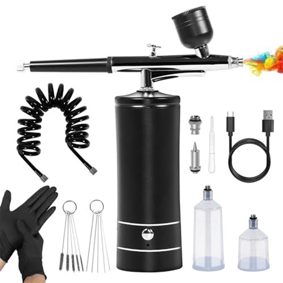 Airbrush-Set Mit Luftkompressor Und Handschuhen – 27 Psi Hochdruck-Airbrush-image