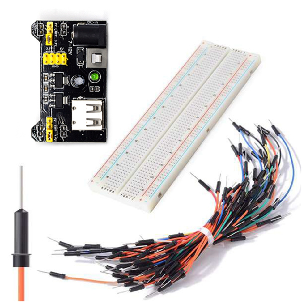 3,3 V/5 V MB102 Breadboard Power Module + LöTfreies 830 Punkte Breadboard-image