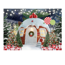 210X150cm Weihnachten Hintergrund Tuch Schnee Haus Multifunktionale Conven