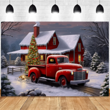 Weihnachten Hintergrund Tuch Neujahr Vintage Roten LKW Kinder Foto S