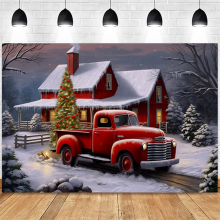 Weihnachten Hintergrund Tuch Neujahr Vintage Roten LKW Kinder Foto S