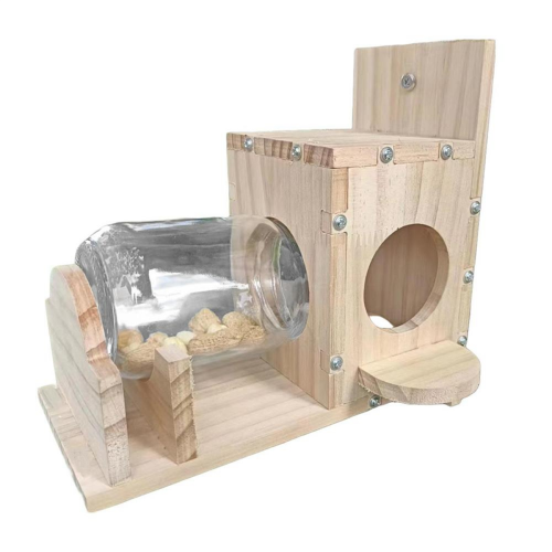 Squirrel Feeding Box Food Container Wooden Pet Storage Tools Bird Feed