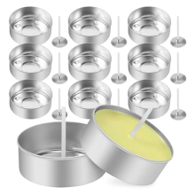 150 st. teljuskoppar i aluminium, ljusburkar i metall med 150 st. ljus