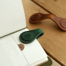 Magnetisches Lesezeichen mit Gravur, inspirierender Texthalter, Leder, Blau