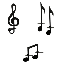 D-Kerzenhalter zur Wandmontage, handgefertigte Metall-Musiknoten-Schlüsselform, Te