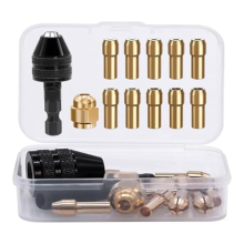 12-teiliges Bohrfutter-Adapter-Set, 4486 Bohrfutter, 4485 Spannzangen, Messing-Ch