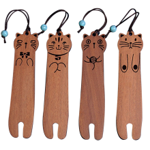 STÜCK Lesezeichen, Lustiges Lesezeichen für Liebhaber, Holzkatzen-Buchmarker-Geschenke