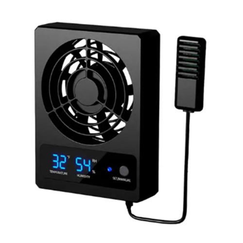 Smart køleventilator til krybdyrakvarium med LED-display, stærk vindventilator