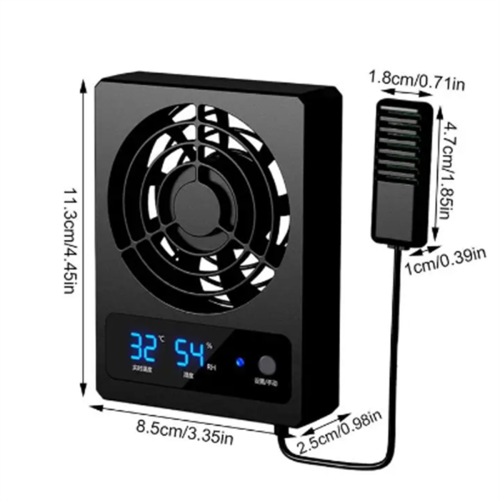 Smart køleventilator til krybdyrakvarium med LED-display, stærk vindventilator 2